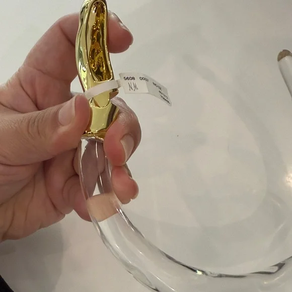 Alexis Bittar Clear and Gold Hinged Acrylic Necklace